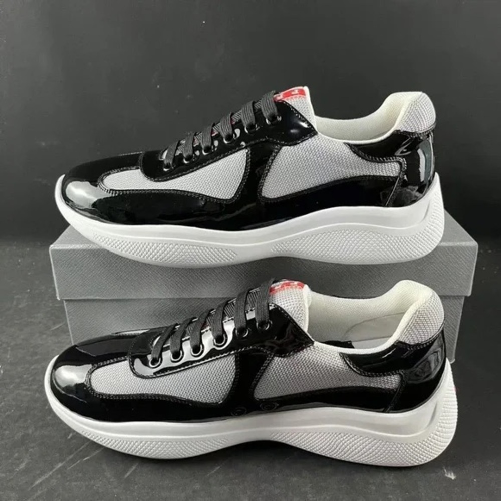 Black and White Prada Sneakers